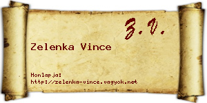 Zelenka Vince névjegykártya