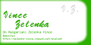 vince zelenka business card